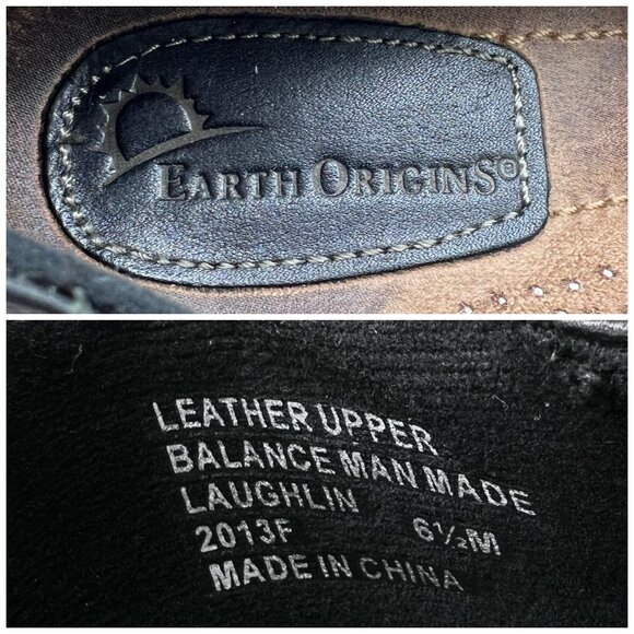 Earth Origins Laughlin Black Leather Slip-On Comfort Loafers Shoes Size 6.5 - Picture 3 of 9